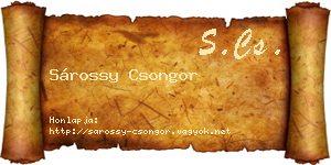 Sárossy Csongor névjegykártya
