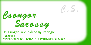 csongor sarossy business card